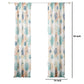 Geo 84 Inch Window Curtains White Blue Polyester Seashells Ferns Print