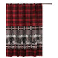 Sofia 72 Inch Bear Shower Curtain Red And Black Plaid Poly Microfiber