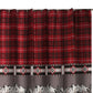 Sofia 72 Inch Bear Shower Curtain Red And Black Plaid Poly Microfiber