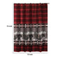 Sofia 72 Inch Bear Shower Curtain Red And Black Plaid Poly Microfiber