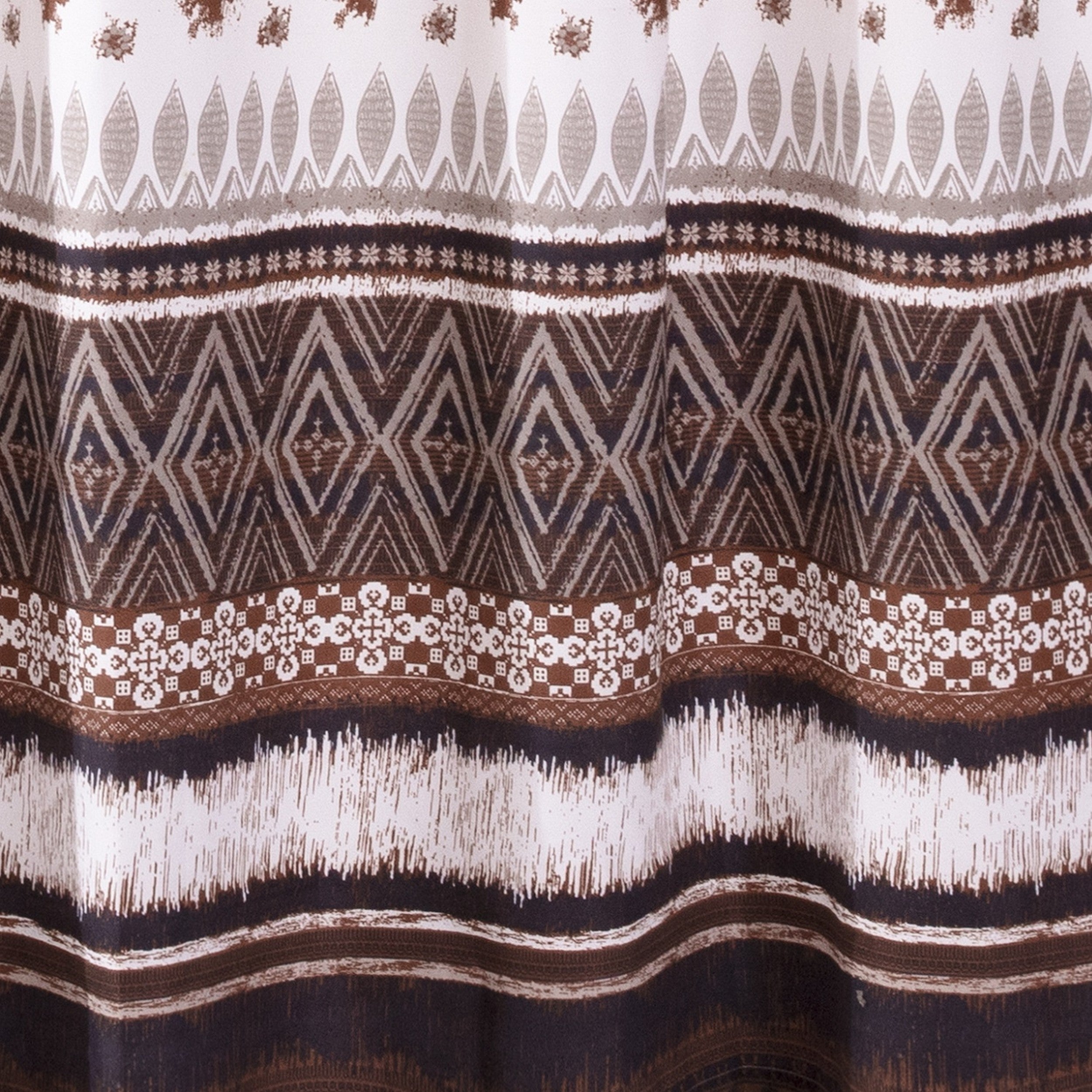 Roca 72 Inch Shower Curtain Coffee Brown Striped Printing Button Holes-zoom-4