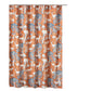Gin 72 Inch Shower Curtain Fun Deer And Bears Print Orange Microfiber