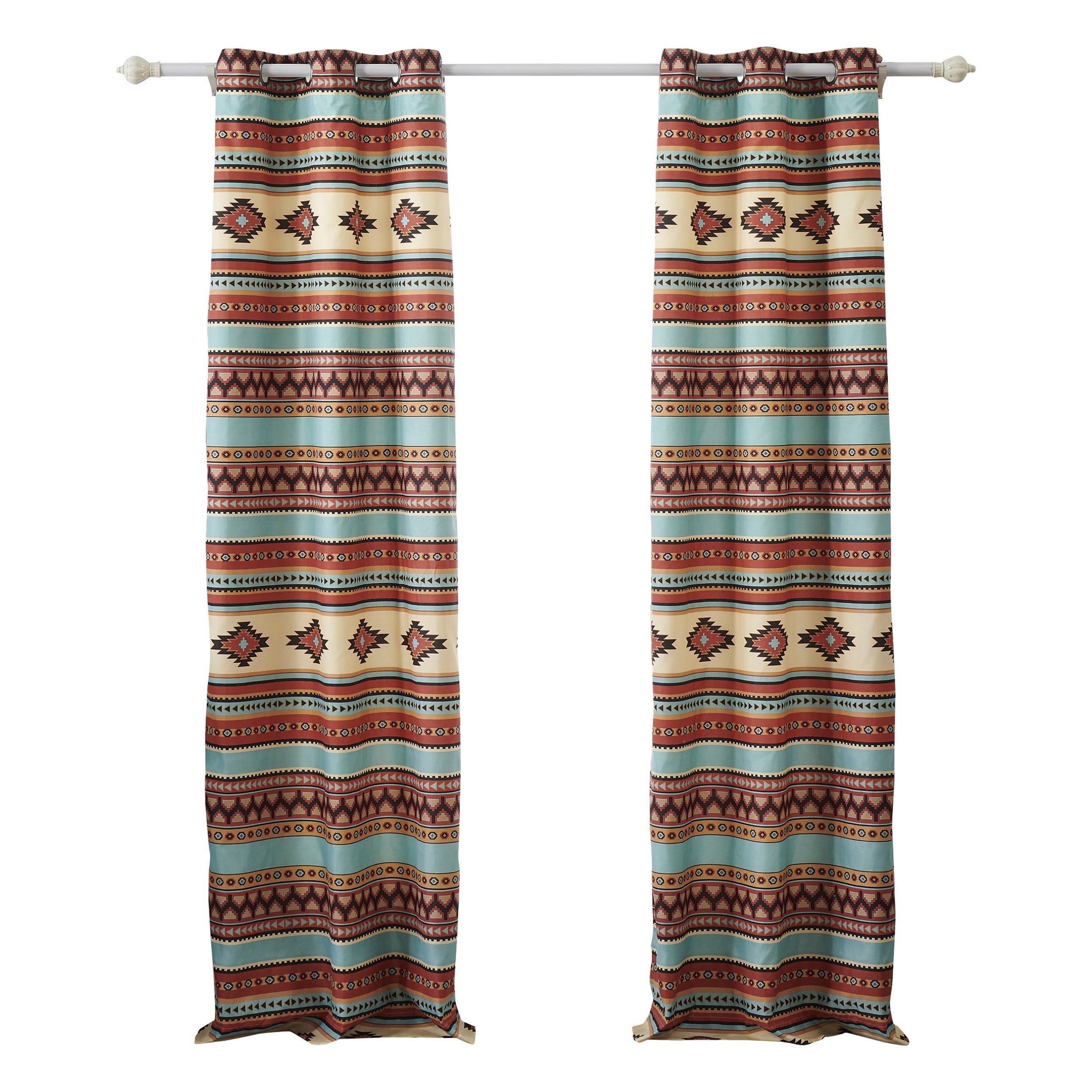 Tagus 84 Inch Window Curtains Southwest Motifs Grommets Microfiber-zoom-1