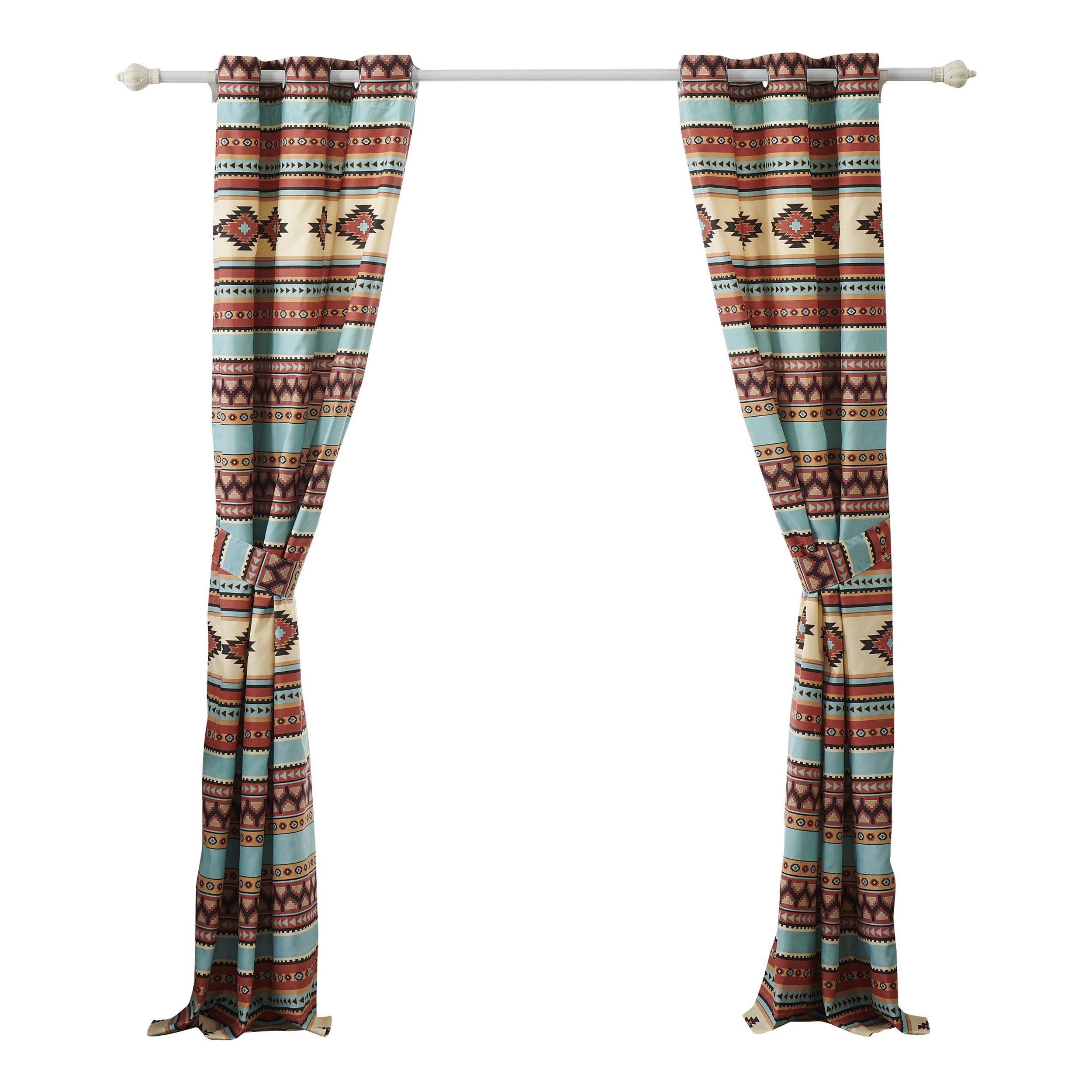 Tagus 84 Inch Window Curtains Southwest Motifs Grommets Microfiber