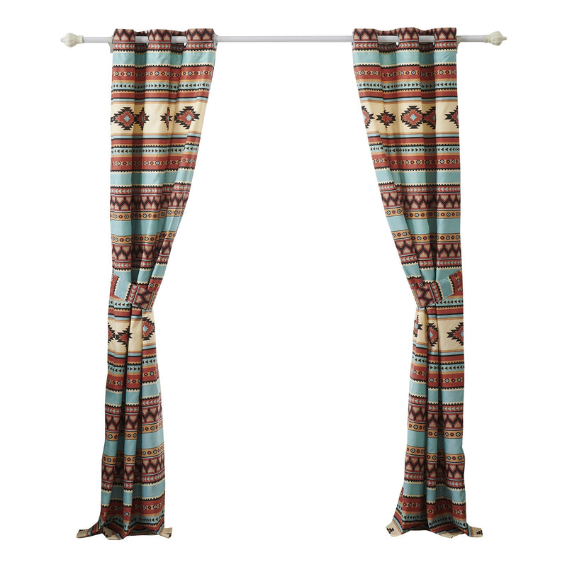 Tagus 84 Inch Window Curtains Southwest Motifs Grommets Microfiber-zoom-