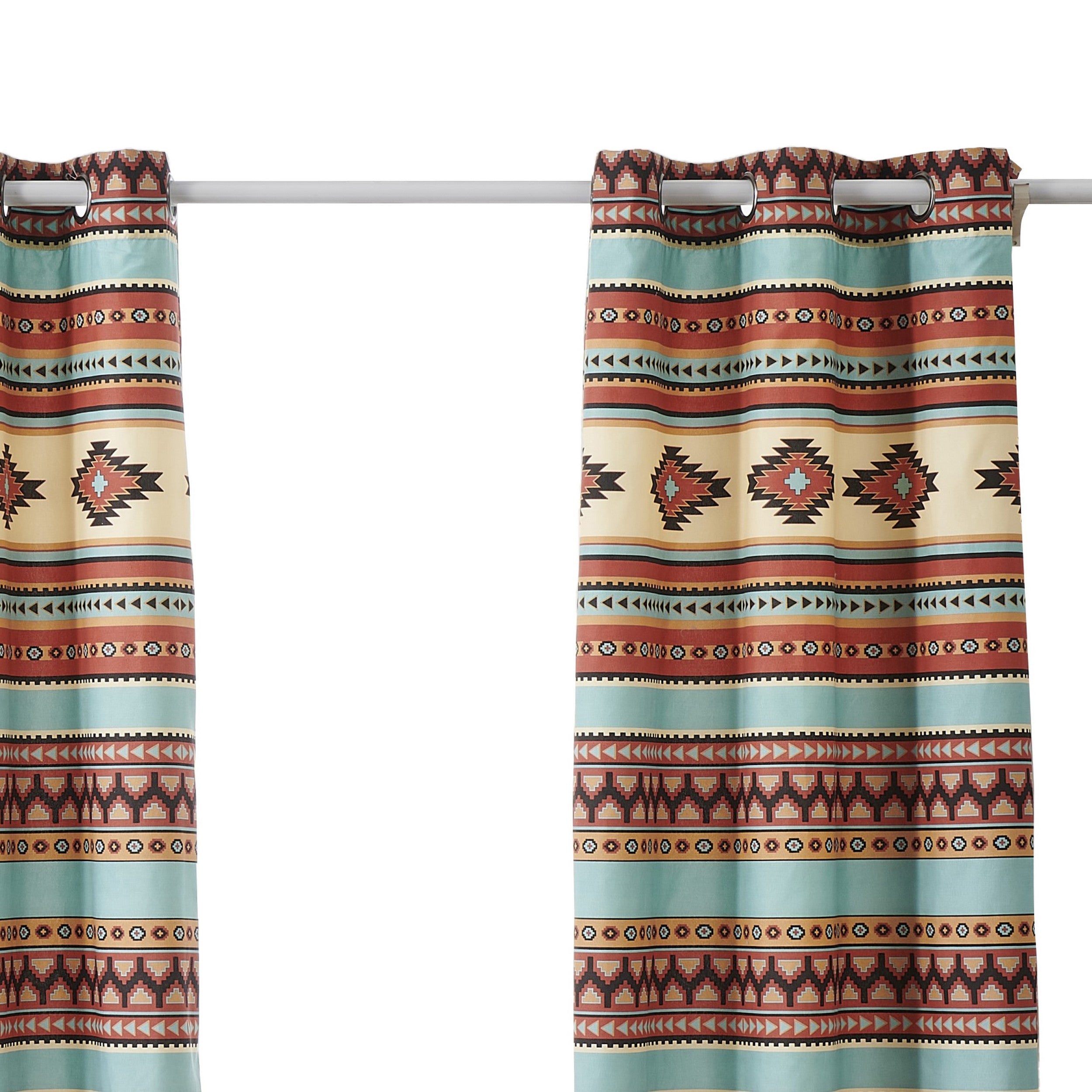 Tagus 84 Inch Window Curtains Southwest Motifs Grommets Microfiber-zoom-4