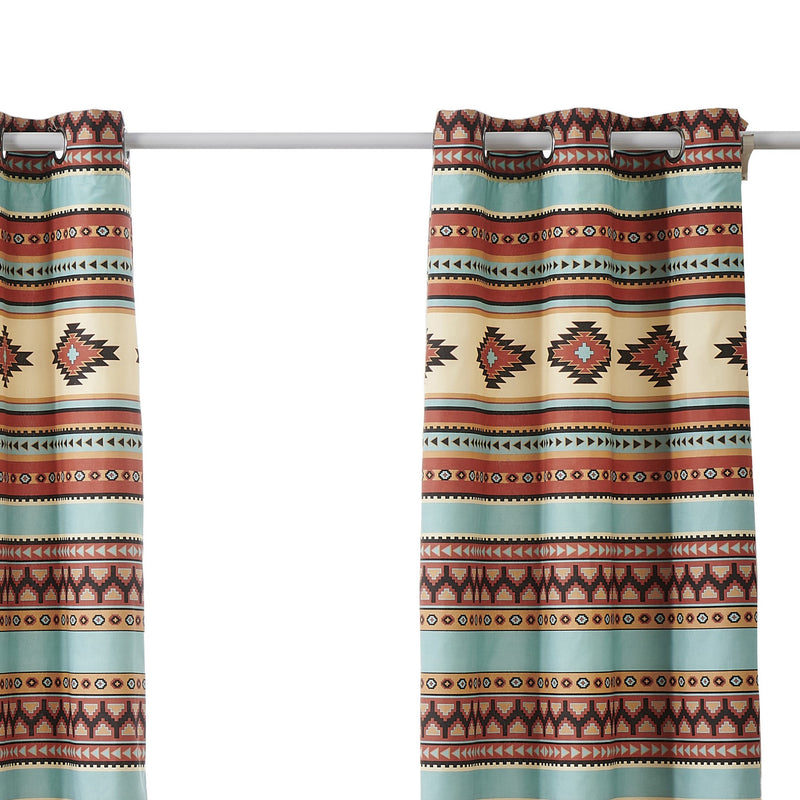 Tagus 84 Inch Window Curtains Southwest Motifs Grommets Microfiber-zoom-