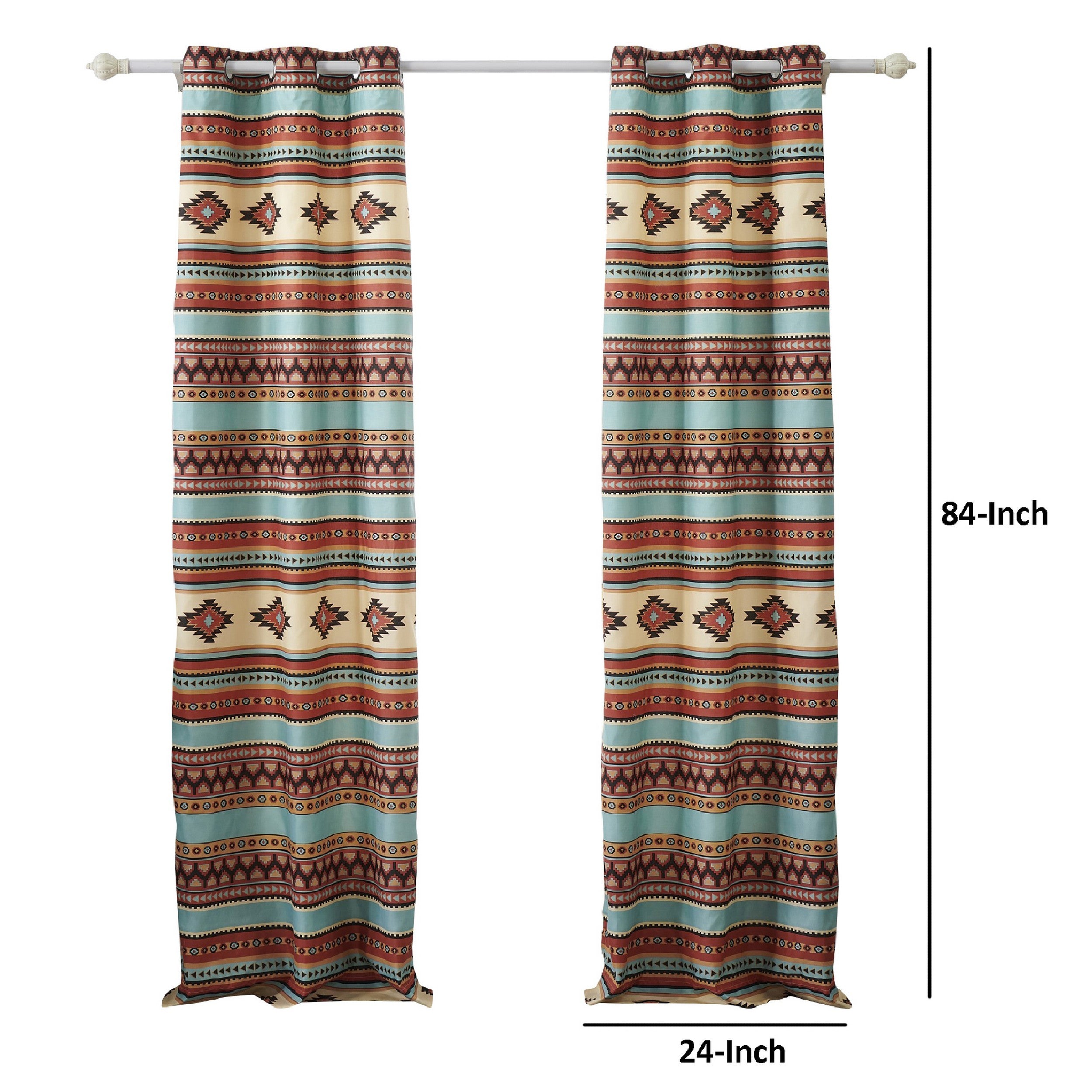 Tagus 84 Inch Window Curtains Southwest Motifs Grommets Microfiber-zoom-5