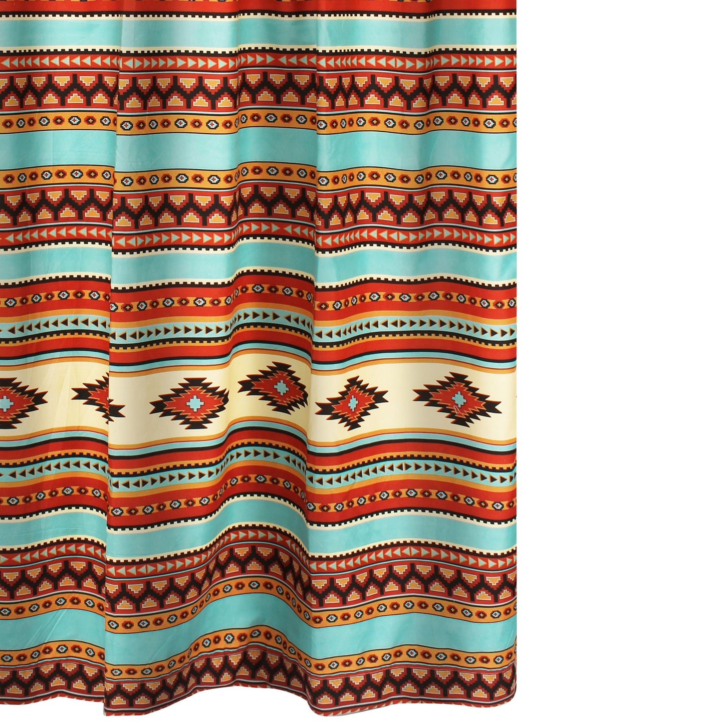Tagus 72 Inch Shower Curtain Natural Southwest Patterns Button Holes