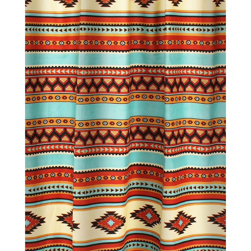Tagus 72 Inch Shower Curtain Natural Southwest Patterns Button Holes-zoom-