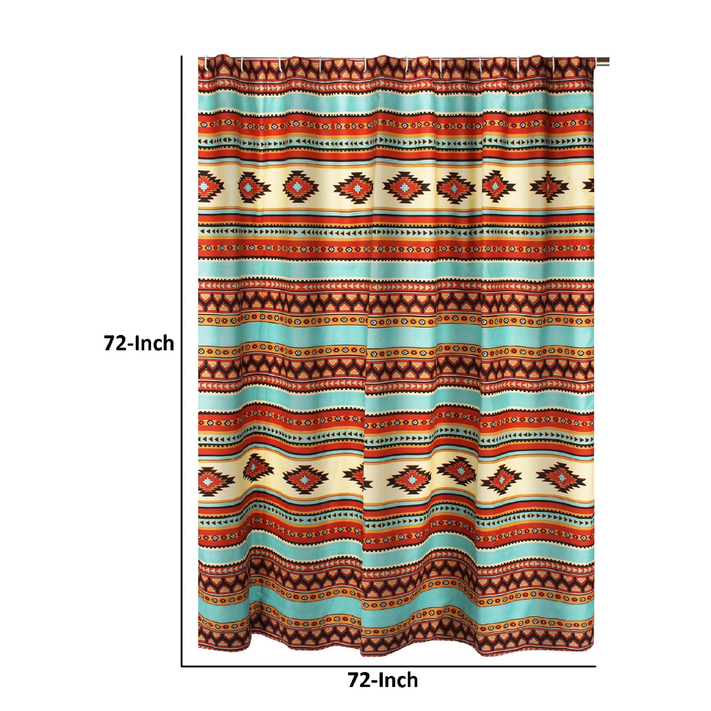 Tagus 72 Inch Shower Curtain Natural Southwest Patterns Button Holes