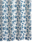 Riga 72 Inch Shower Curtain Blue Seashells Print Button Holes Microfiber