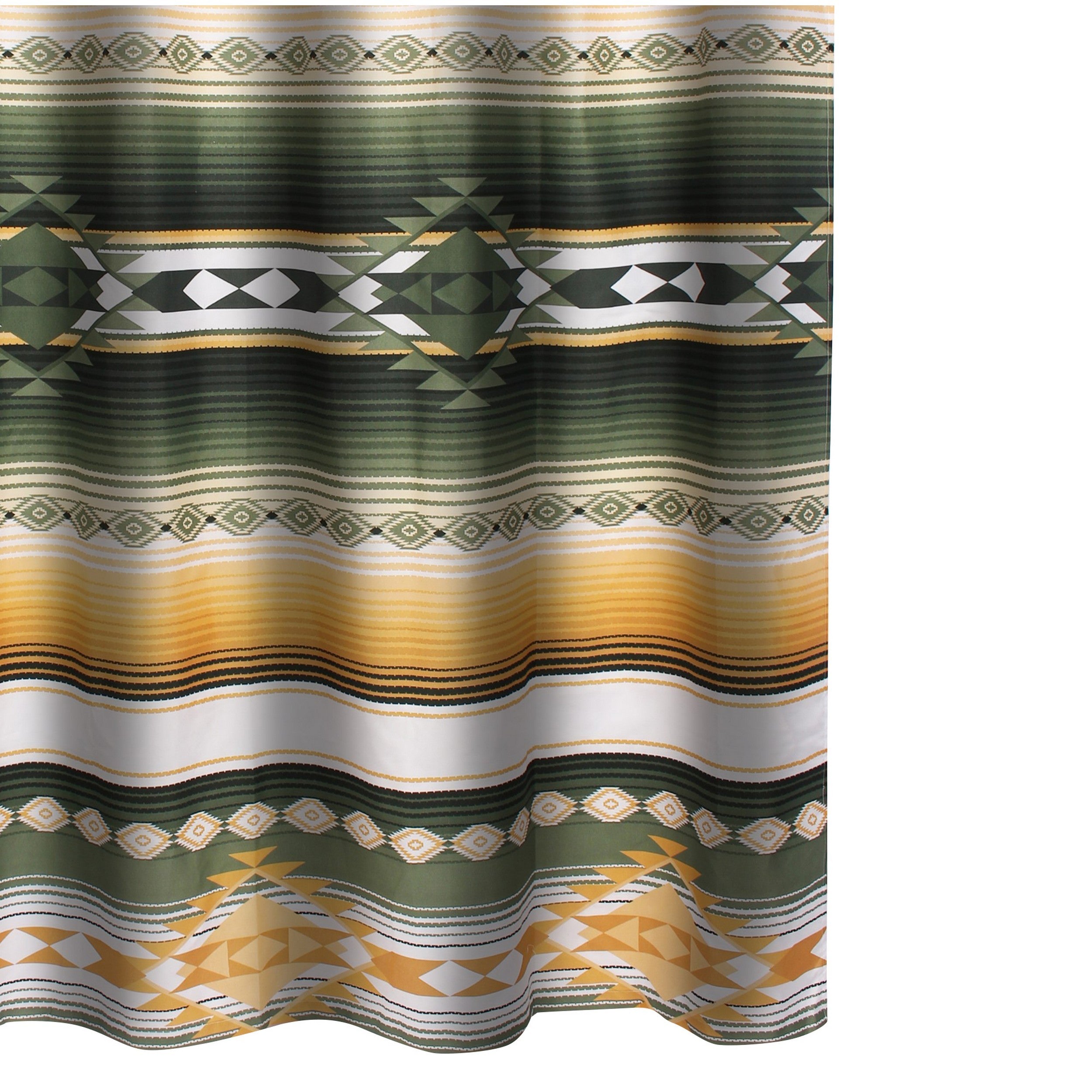 Jashua 72 Inch Shower Curtain Southwest Style Yellow Stripes Button Holes-zoom-2