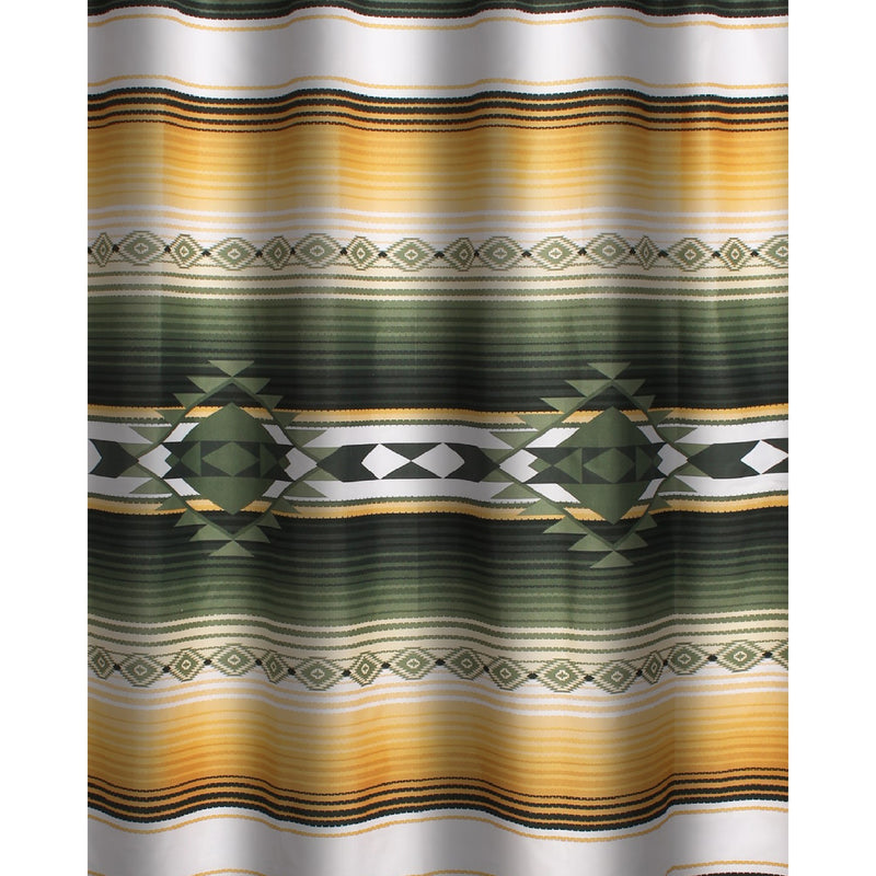 Jashua 72 Inch Shower Curtain Southwest Style Yellow Stripes Button Holes-zoom-