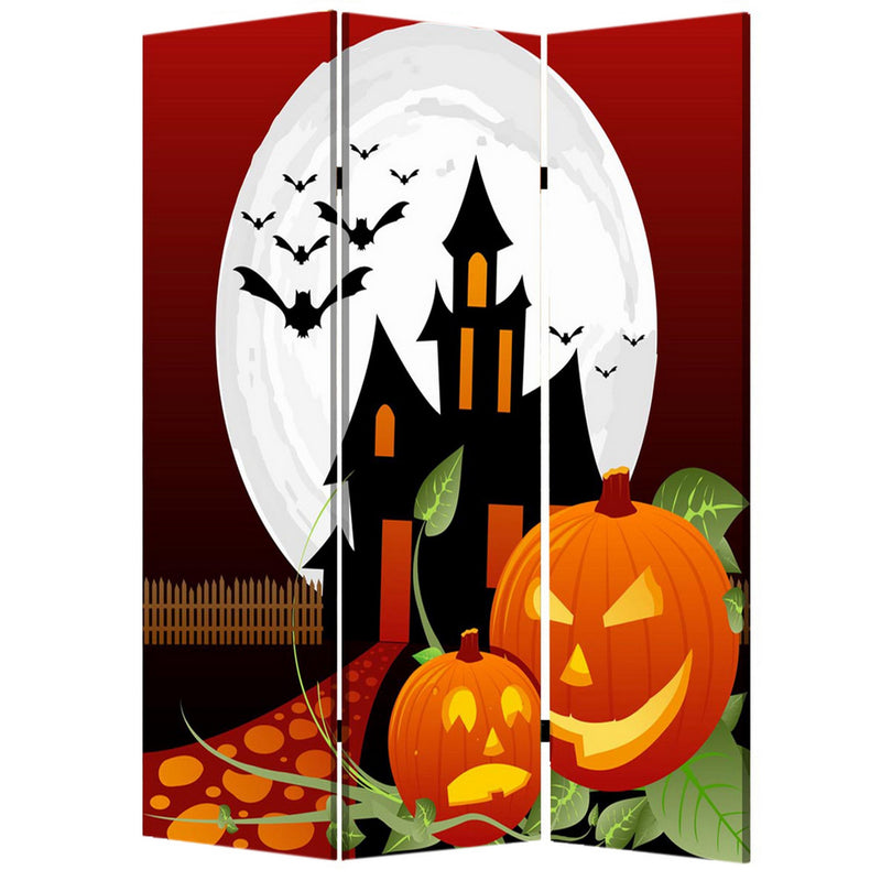 Liva 71 Inch Folding Screen Room Divider, Halloween Harvest Moon Design-zoom-