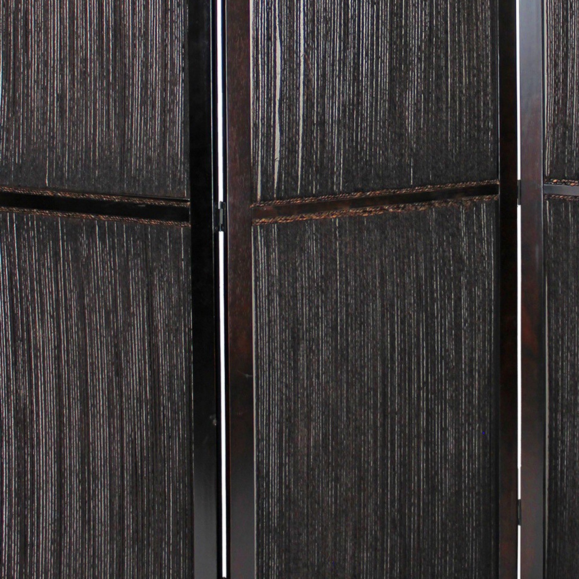 Yetta 72 x 72 Indoor Outdoor Folding Screen Room Divider, Handmade, Brown-zoom-4