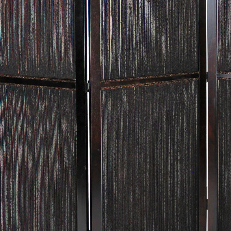 Yetta 72 x 72 Indoor Outdoor Folding Screen Room Divider, Handmade, Brown-zoom-