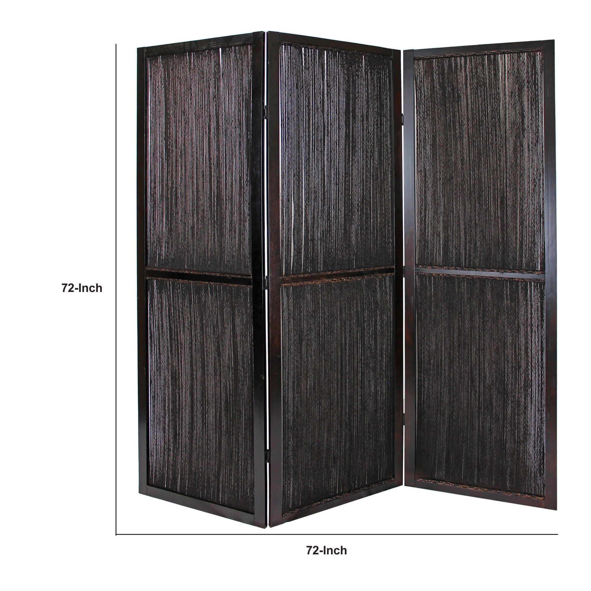 Yetta 72 x 72 Indoor Outdoor Folding Screen Room Divider, Handmade, Brown-zoom-5