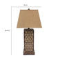 29 Inch Industrial Table Lamp Line Shade Honeycombed Metal Base