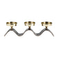 17 Inch Modern Metal Candle Holder 3 Slots Gold Nickel