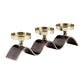 17 Inch Modern Metal Candle Holder 3 Slots Gold Nickel