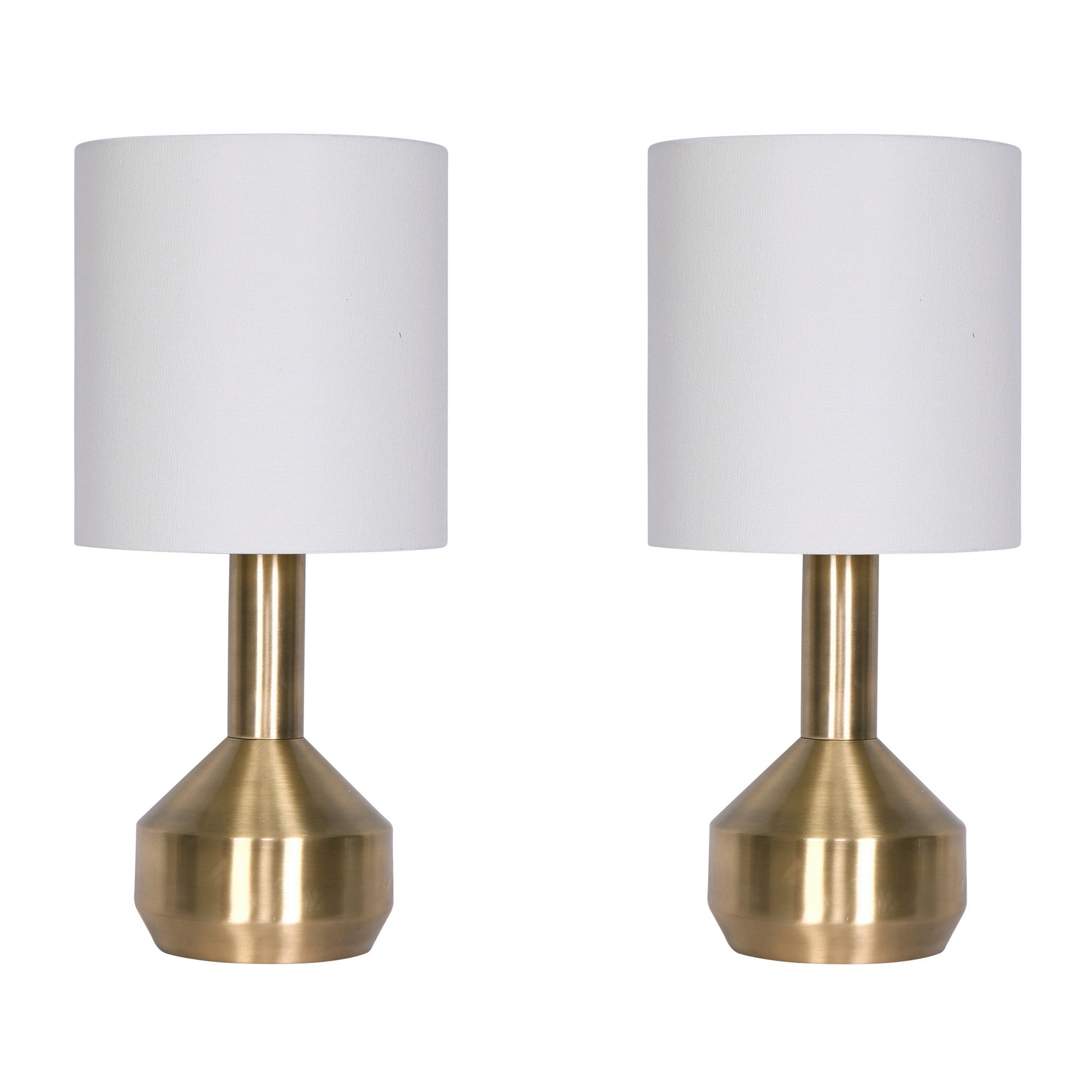 24 Inch Set of 2 Modern Table Lamps with Polyester Shade Bronze Metal Base-zoom-1