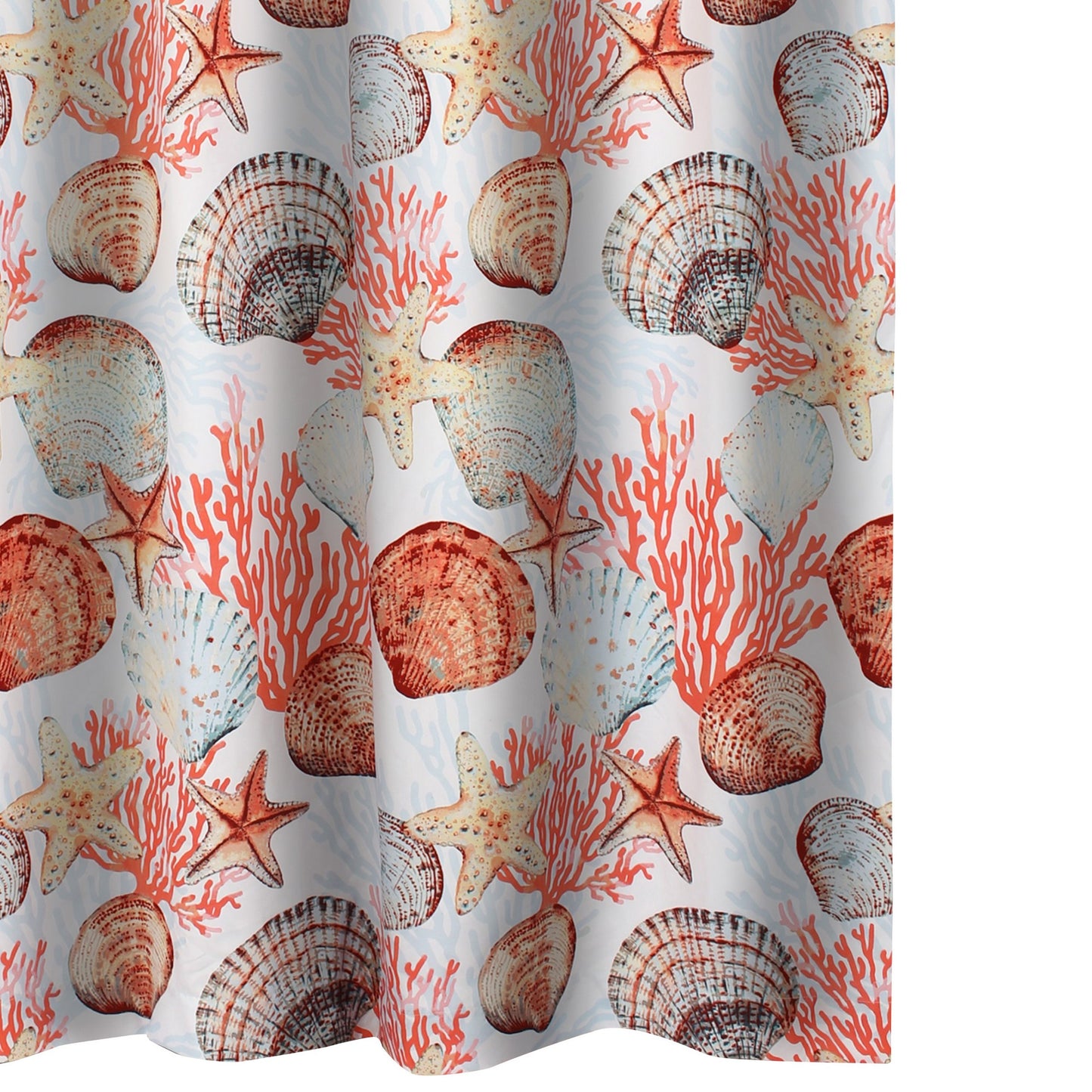 Gul 72 Inch Shower Curtain Soft Polyester Coastal Print Design