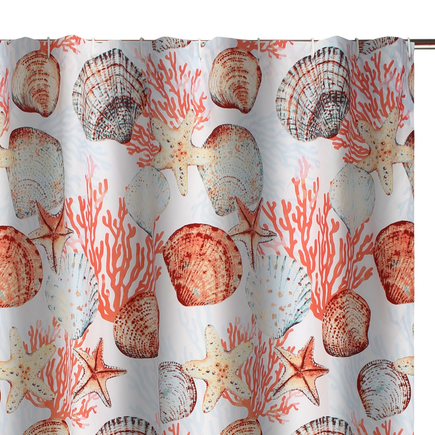 Gul 72 Inch Shower Curtain Soft Polyester Coastal Print Design