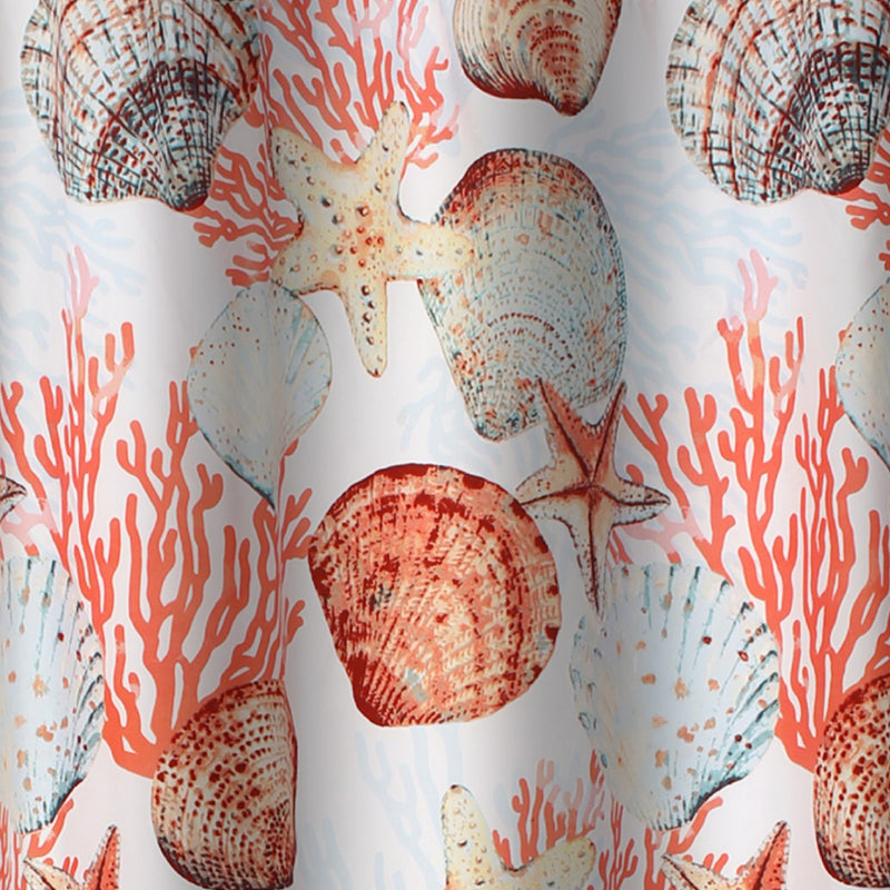 Gul 72 Inch Shower Curtain Soft Polyester Coastal Print Design-zoom-