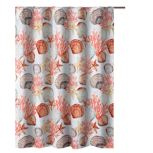 Gul 72 Inch Shower Curtain Soft Polyester Coastal Print Design