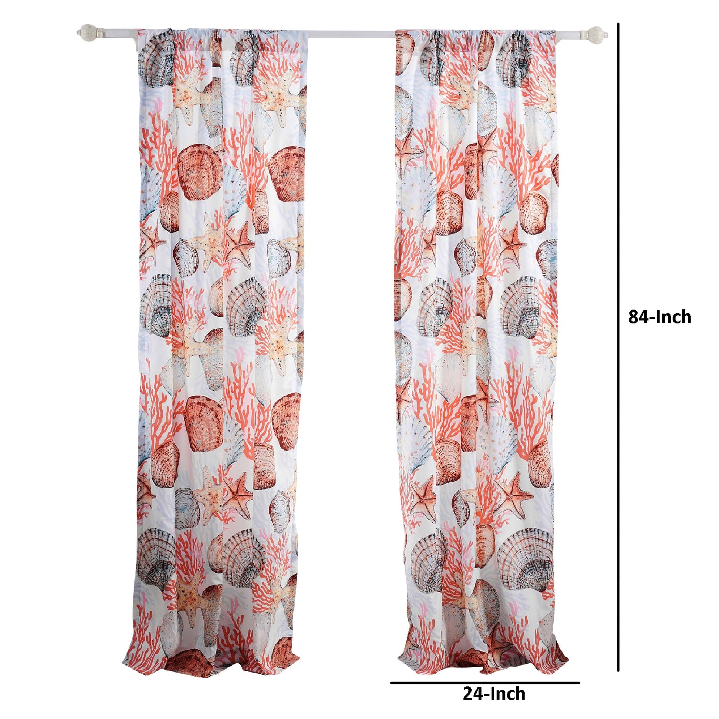 Gul 84 Inch Window Curtains Soft Microfiber Polyester Coastal Design