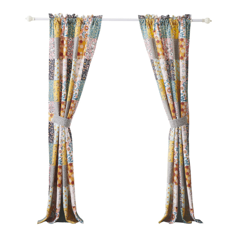 Turin 84 Inch Window Curtains Brushed Microfiber Multicolor Patchwork-zoom-