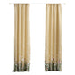 84 Inch Window Curtains Beige Microfiber Fabric Wildflower Print Design
