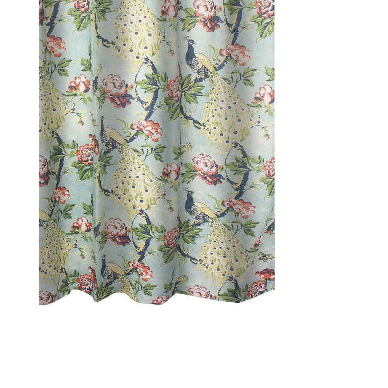 Eden 72 Inch Shower Curtain Songbirds And Butterflies Green Microfiber-zoom-