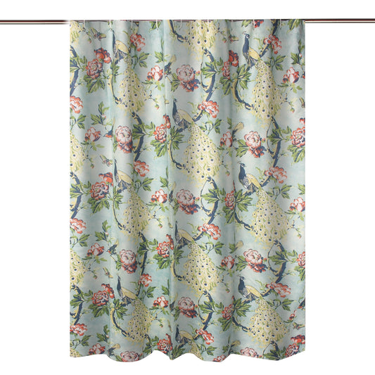Eden 72 Inch Shower Curtain Songbirds And Butterflies Green Microfiber