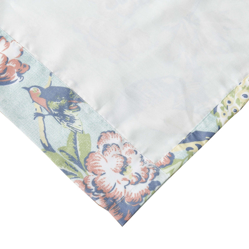 Eden 84 Inch Window Curtains Butterflies And Songbirds Green Microfiber-zoom-