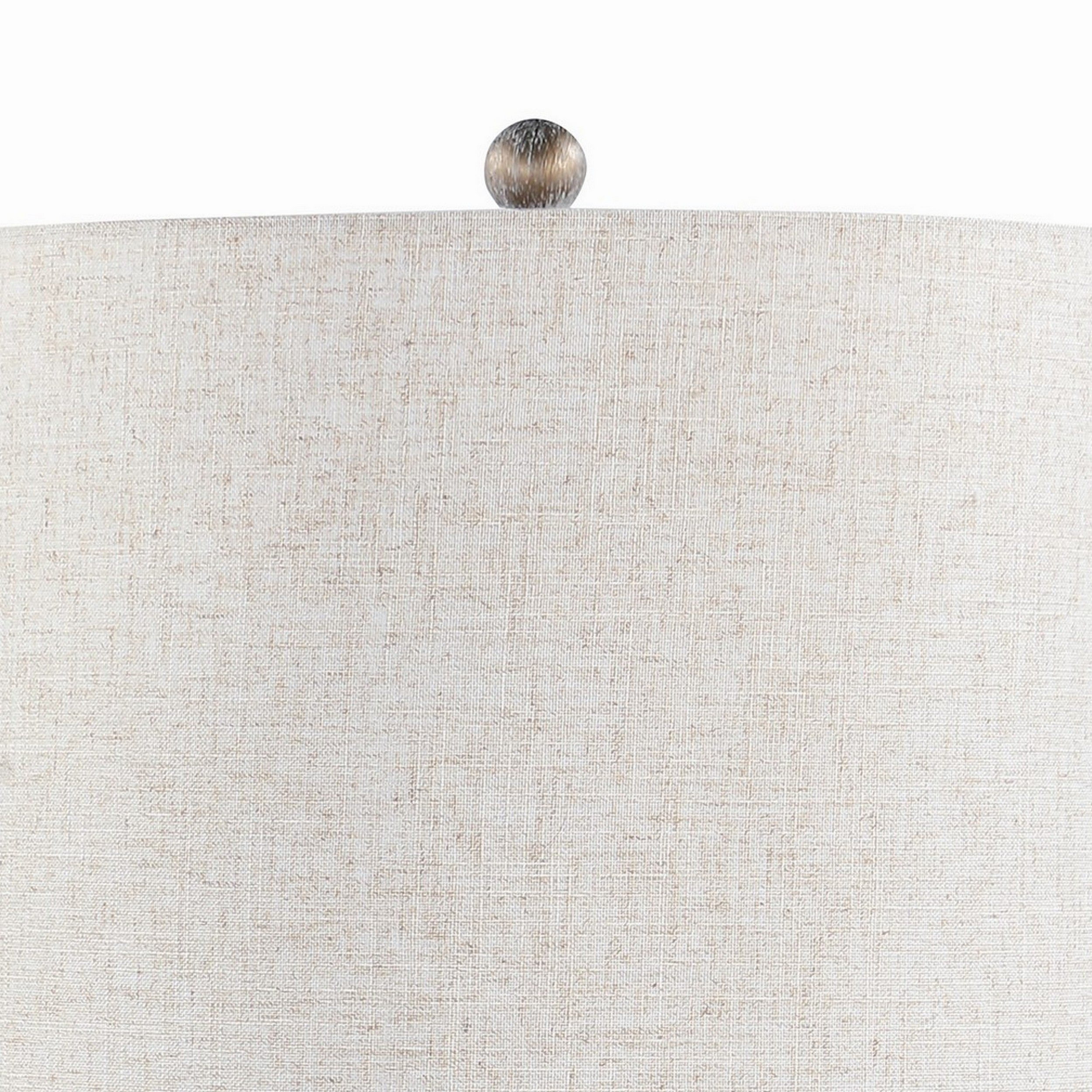 28 Inch Table Lamp Polyresin Turned Pedestal Stand Antique Gold Color-zoom-2