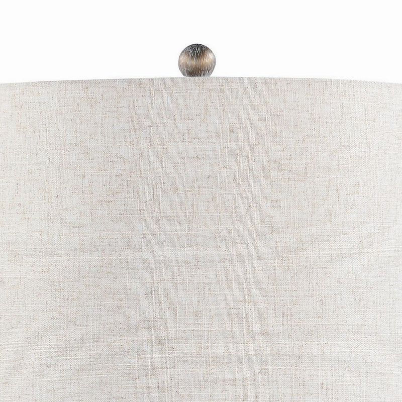 28 Inch Table Lamp Polyresin Turned Pedestal Stand Antique Gold Color-zoom-