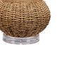 25 Inch Table Lamp Rattan Woven Inverted Tapered Shade White Beige