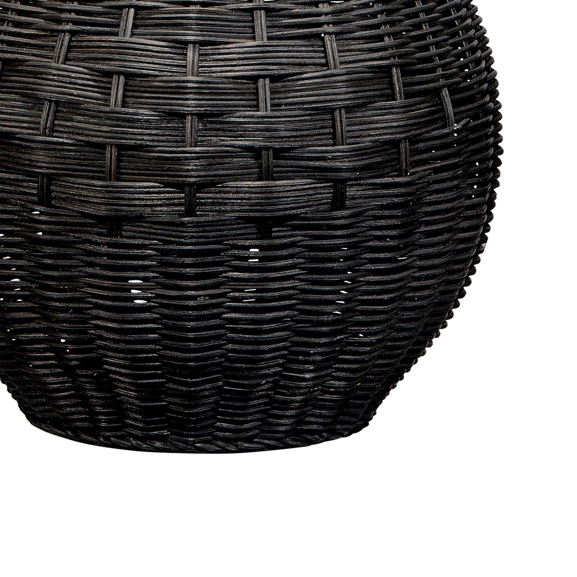 Lee 23 Inch Table Lamp Rattan Woven Inverted Tapered Shade White Black-zoom-3