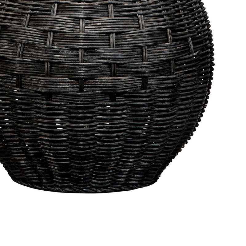 Lee 23 Inch Table Lamp Rattan Woven Inverted Tapered Shade White Black-zoom-