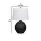 Lee 23 Inch Table Lamp Rattan Woven Inverted Tapered Shade White Black