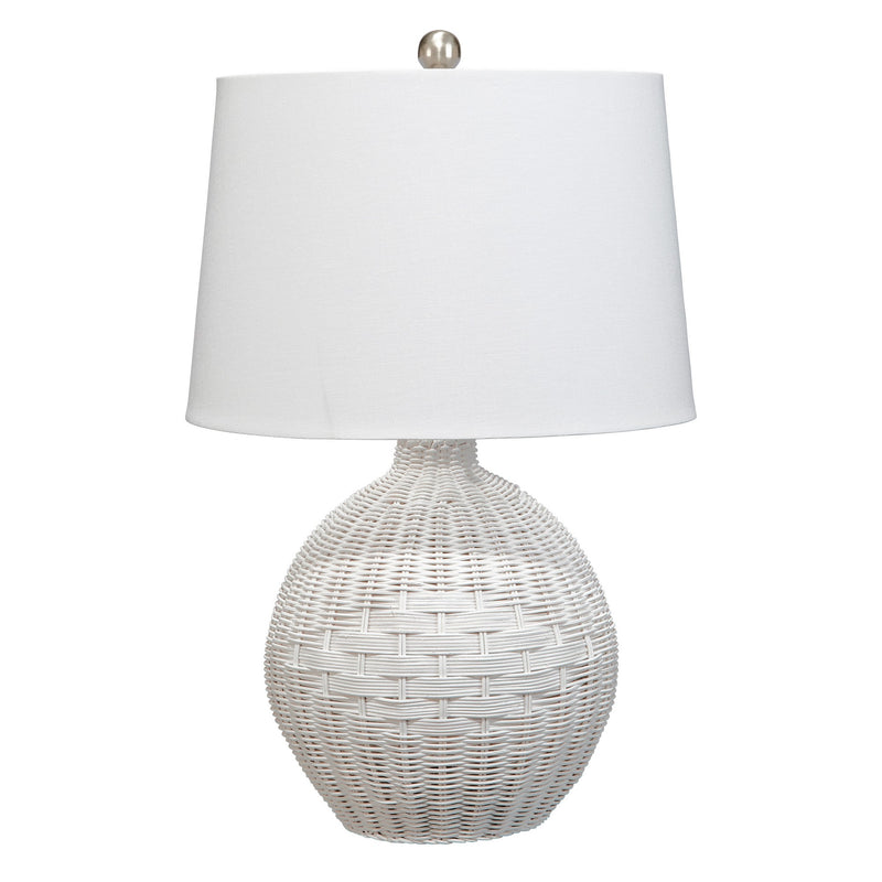 Lee 23 Inch Table Lamp Rattan Woven Inverted Tapered White Shade White-zoom-