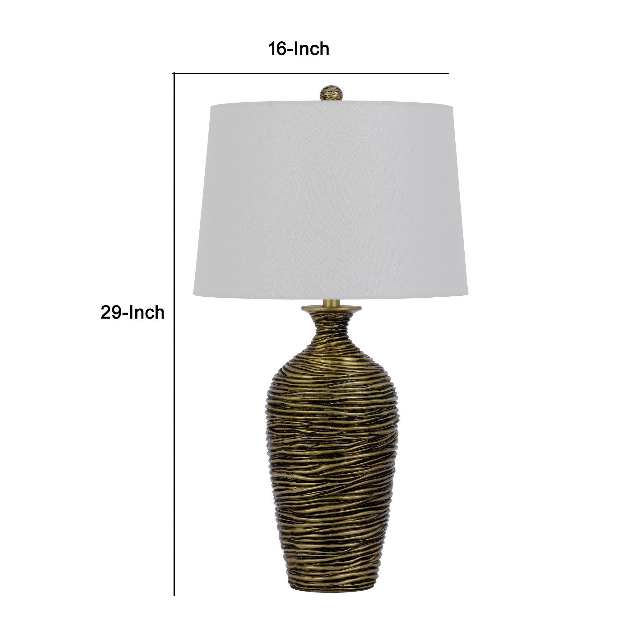 29 Inch Table Lamp Vase Style Set of 2 White Drum Shade Antique Bronze-zoom-5