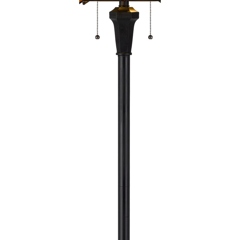 Eli 60 Inch Floor Lamp Hexagonal Tiffany Style Shade Dual Light Bronze-zoom-