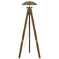 55 Inch Wood Tripod Floor Lamp Half Domed Metal Shade Antique Brass
