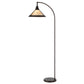 Cyan 65 Inch Adjustable Metal Arc Floor Lamp White Mica Shade Dark Bronze