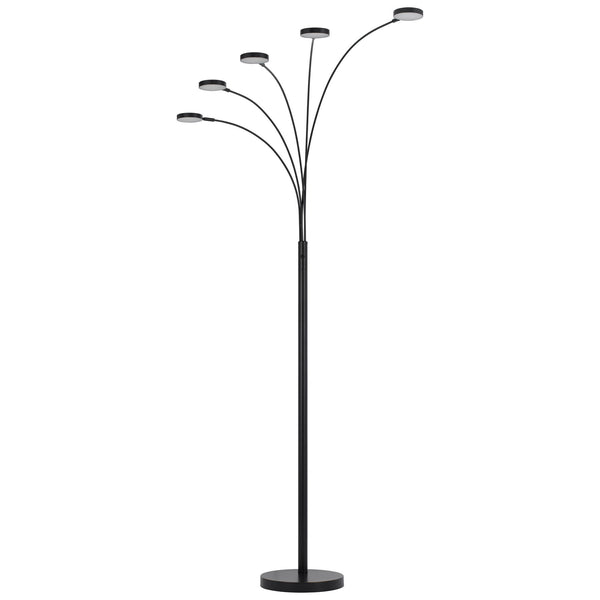 Chuck 82 Inch Modern Arc Floor Lamp 5 Puck Lights Dark Bronze Finish