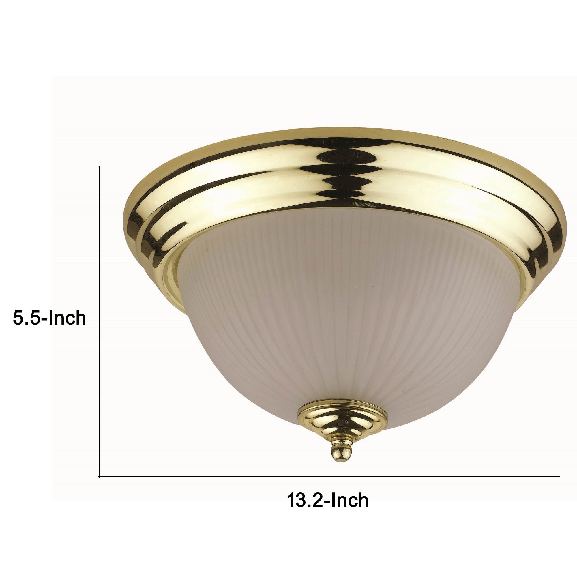 Hoy 13 Inch Ceiling Lamp Glass Dome Shade with Finial Polished Brass Trim-zoom-5