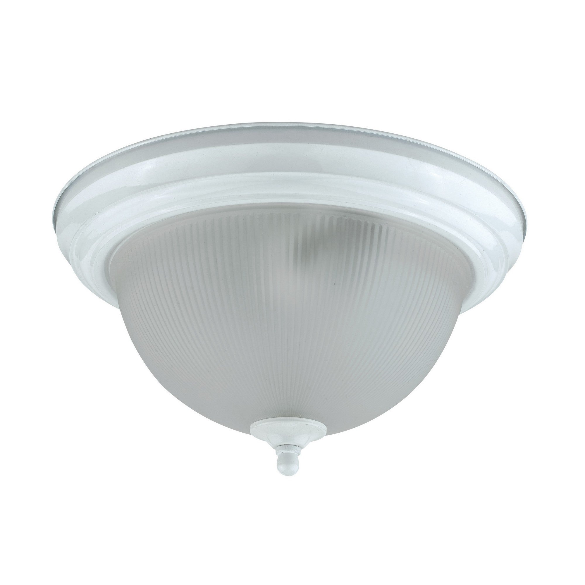 Hoy 11 Inch Ceiling Lamp Glass Dome Shade with Finial Polished White Trim